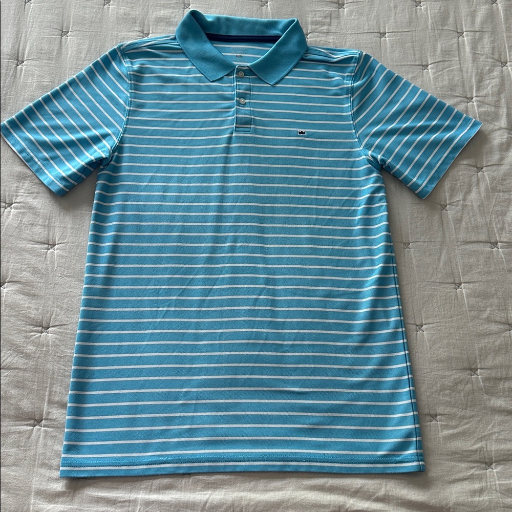 💕 2 for $15 - Crown & Ivy Blue Striped Polo Shirt